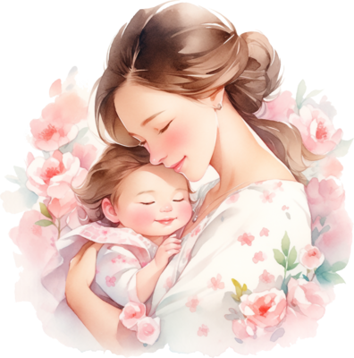 watercolor beautiful silhouette mother holding a baby in hand happy mother s day png